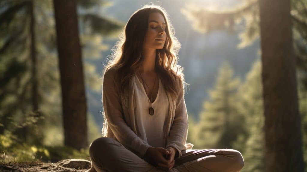 Mujer practicando meditación mindfulness